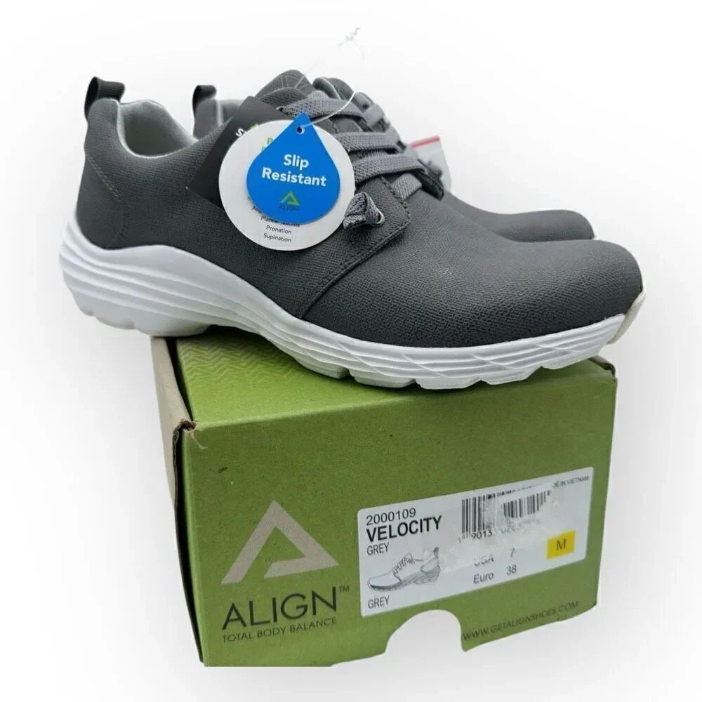 NWT Align Womens Velocity Lace Up Nursing Sneaker Shoes Gray Size 7